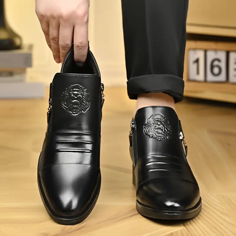 Bottines en cuir noir Alex avec zip latéral pour un look audacieux et sophistiqué