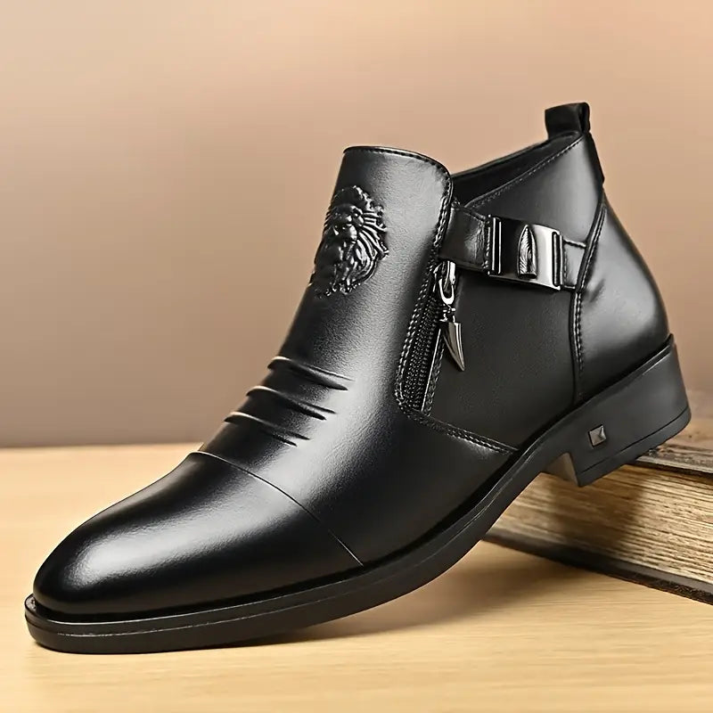 Bottines en cuir noir Alex avec zip latéral pour un look audacieux et sophistiqué