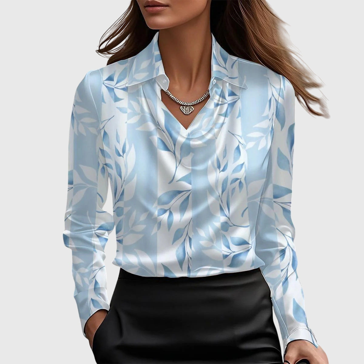 Blouse Drapée avec Col