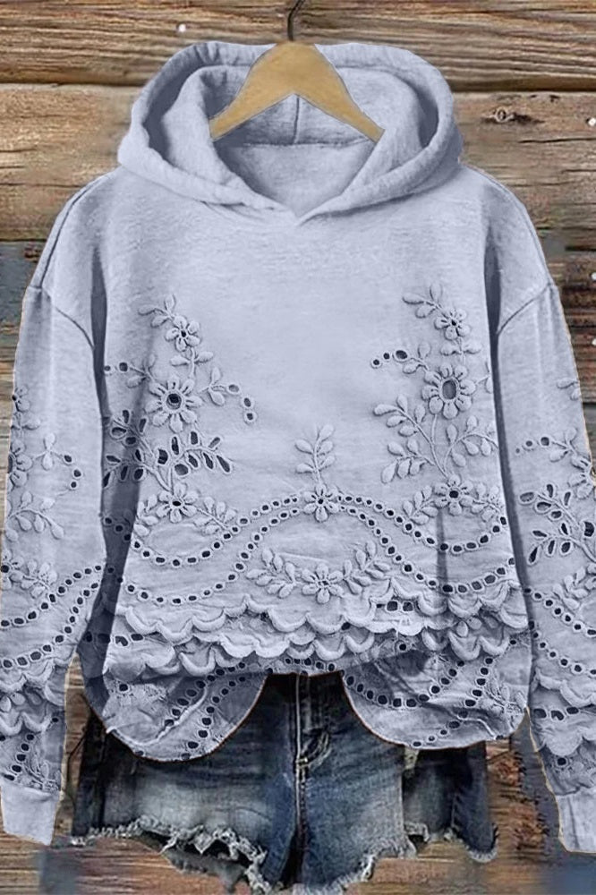 Sweat à Capuche en Dentelle Prato