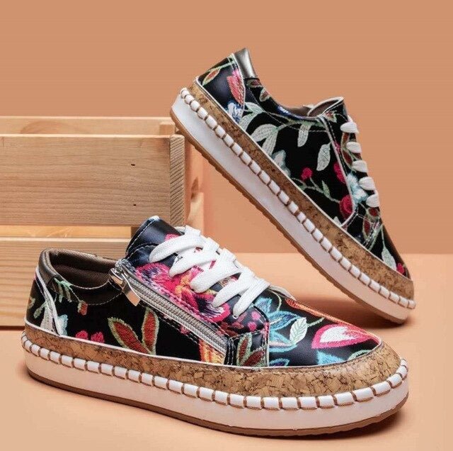 Oluchi™ Baskets Orthopédiques à Fermeture Éclair Florales