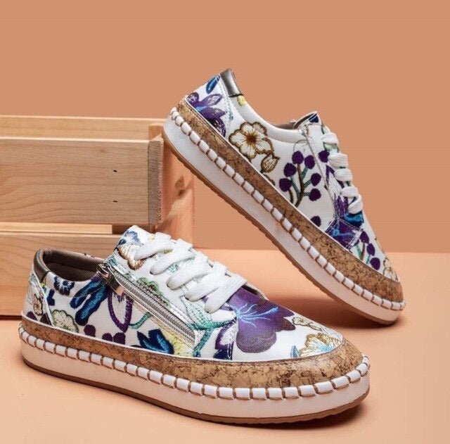 Oluchi™ Baskets Orthopédiques à Fermeture Éclair Florales