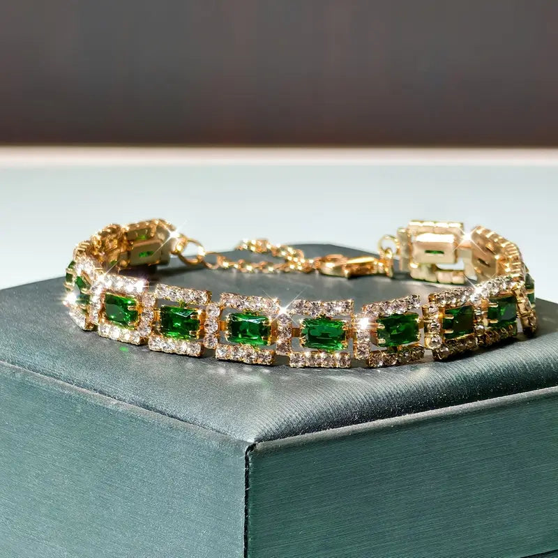 Bracelet en Or Émeraude Vert