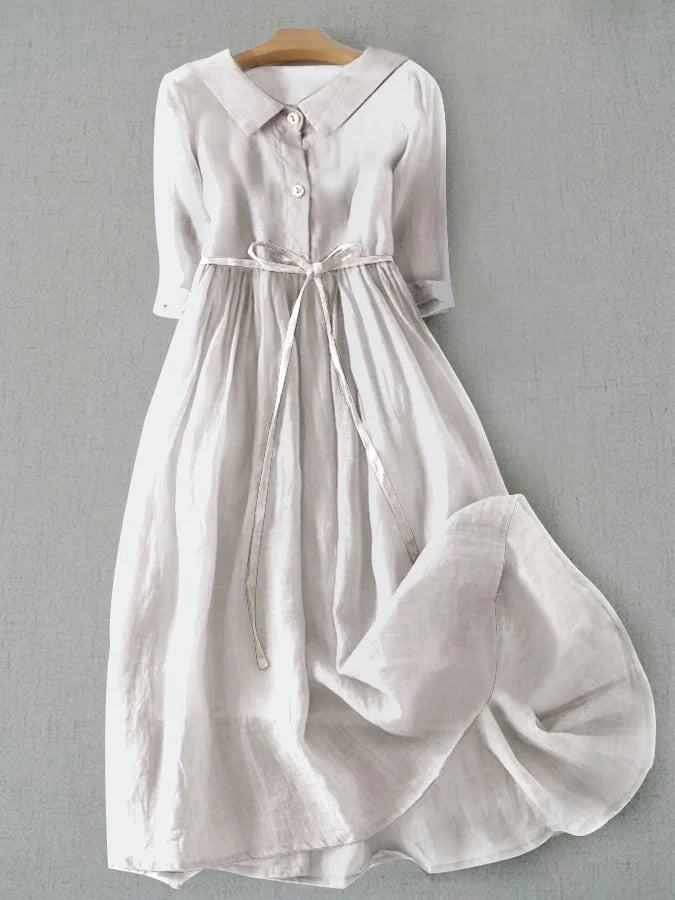 AZULAH | Robe Élégante à Manches Courtes avec Ceinture à la Taille