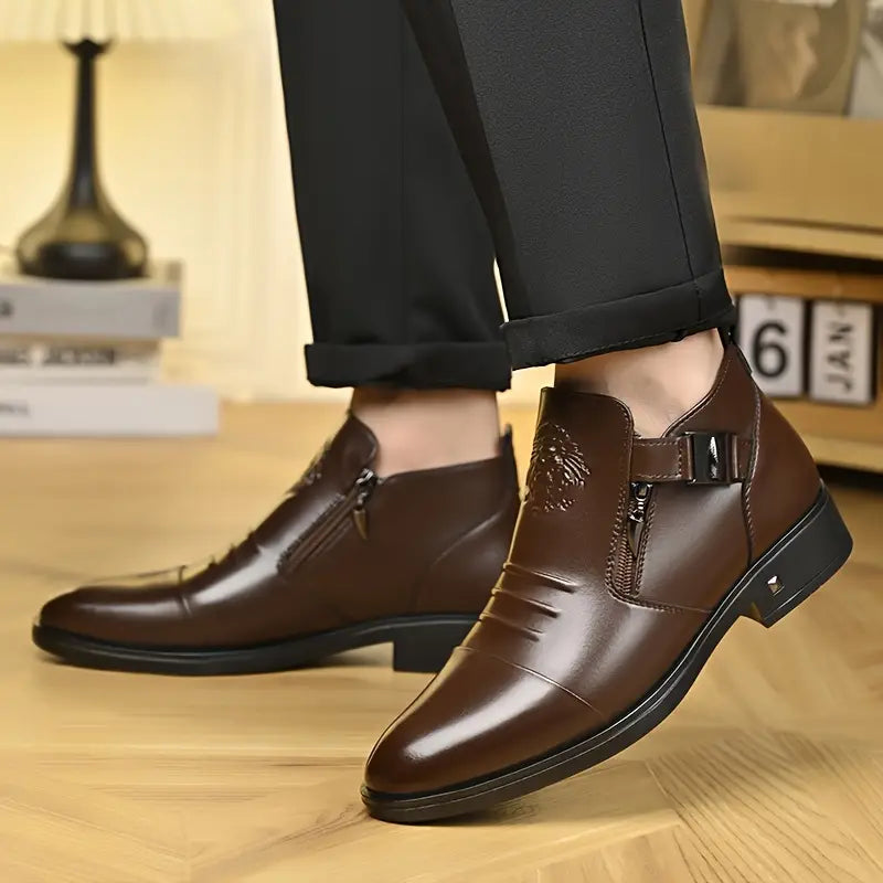 Bottines en cuir noir Alex avec zip latéral pour un look audacieux et sophistiqué