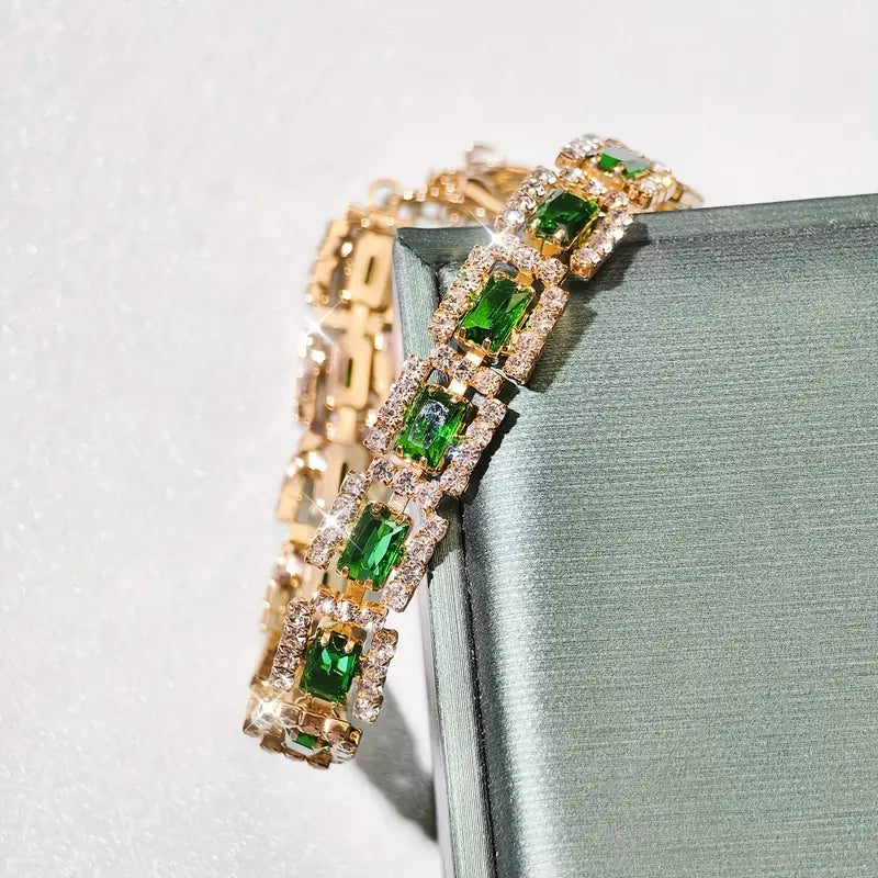 Bracelet en Or Émeraude Vert
