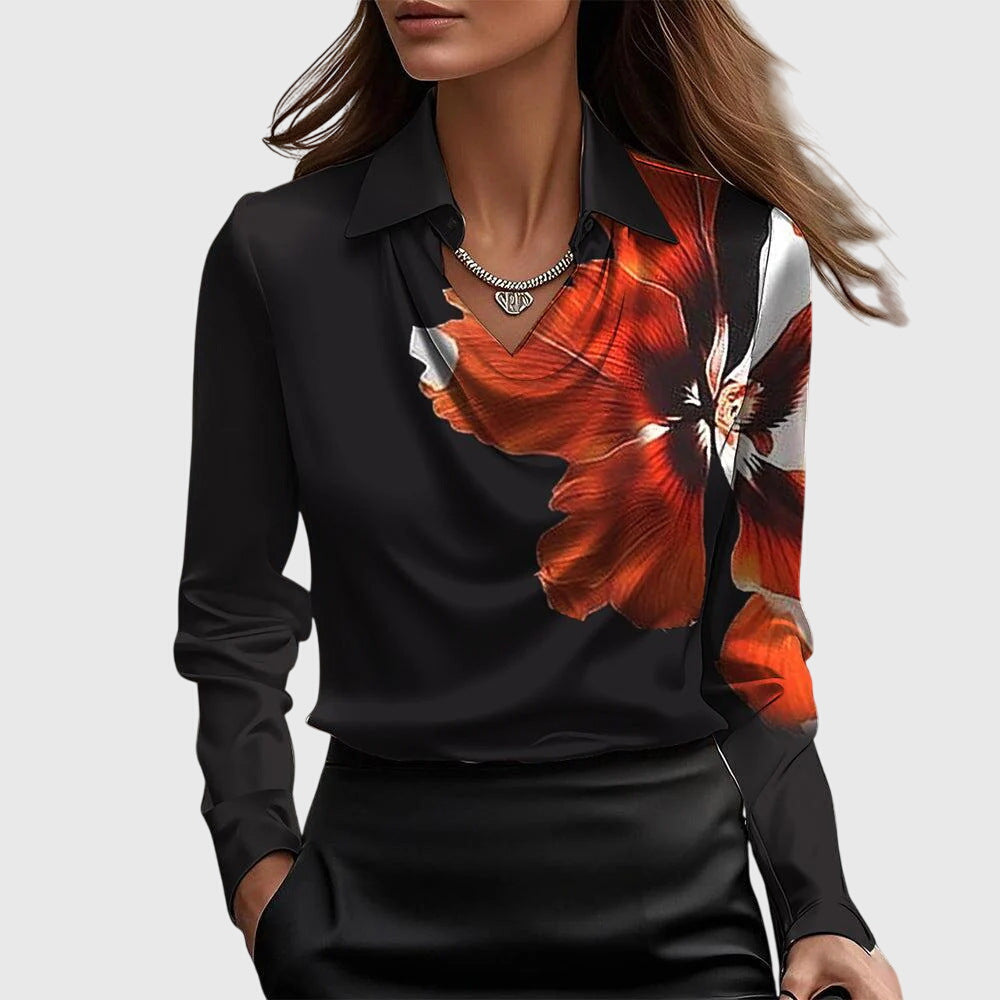 Blouse Drapée avec Col