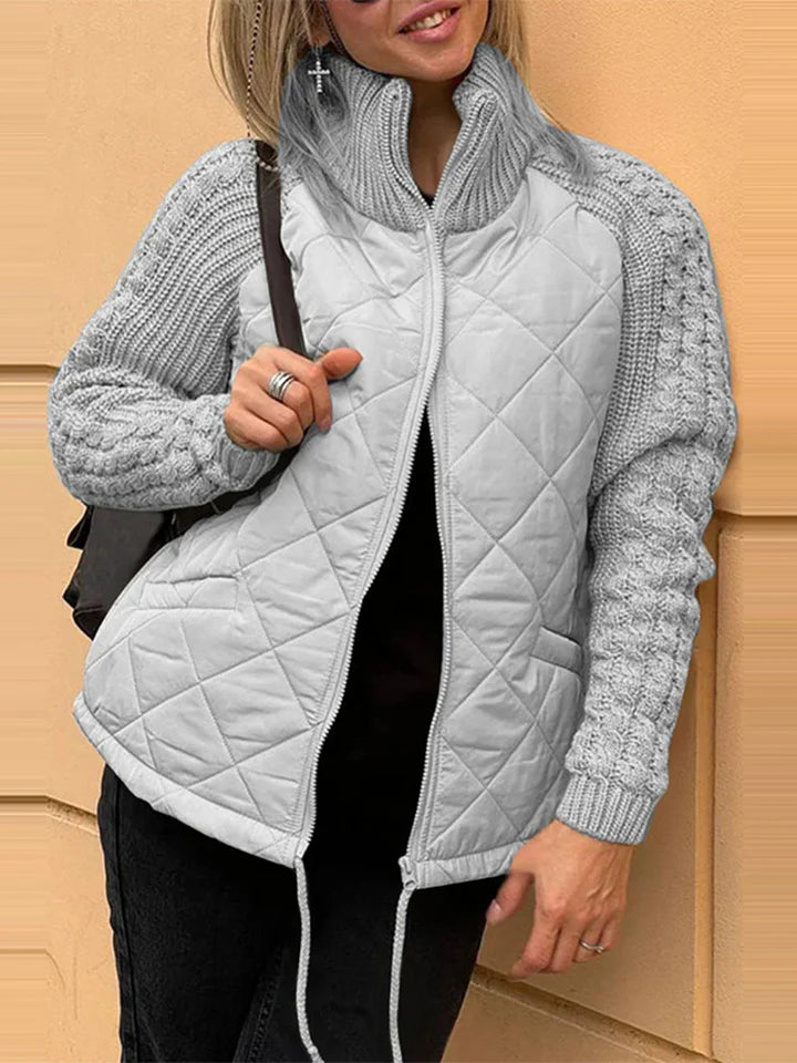 BELINA | Veste décontractée en patchwork avec fermeture éclair