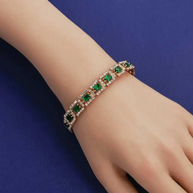 Bracelet en Or Émeraude Vert