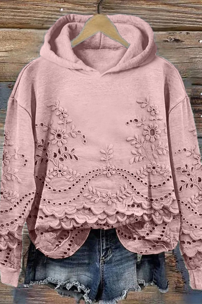 Sweat à Capuche en Dentelle Prato