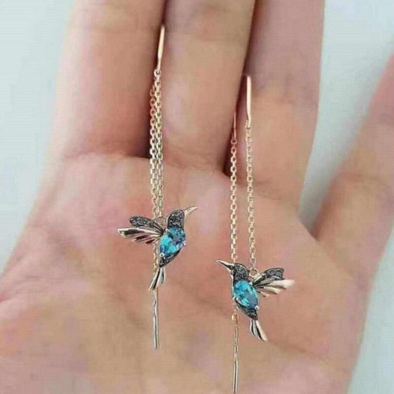 Shay | Boucles d'oreilles Kolibri-Emaile avec zircon