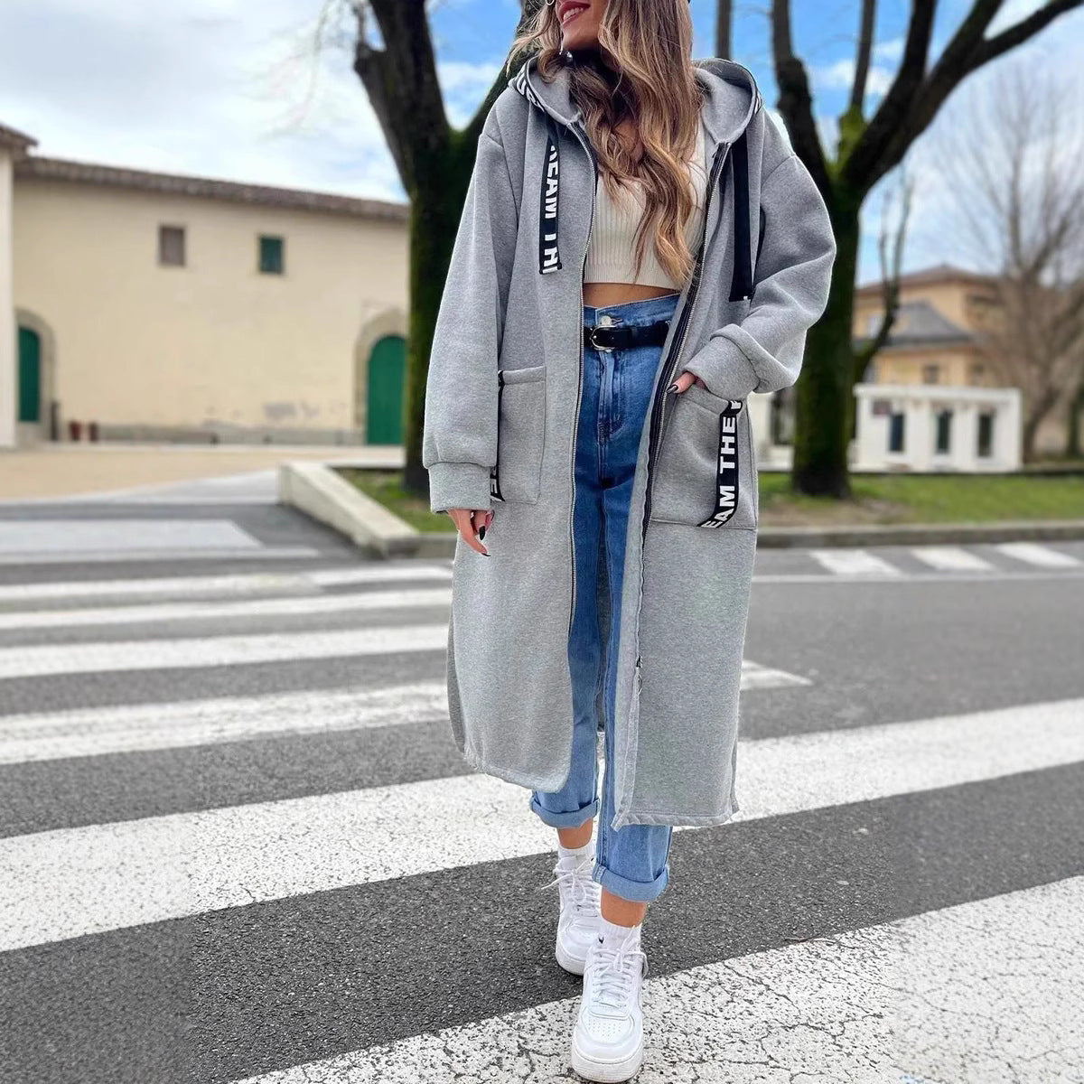 LOUISA | Manteau Long Décontracté Femme à Ouverture Devant