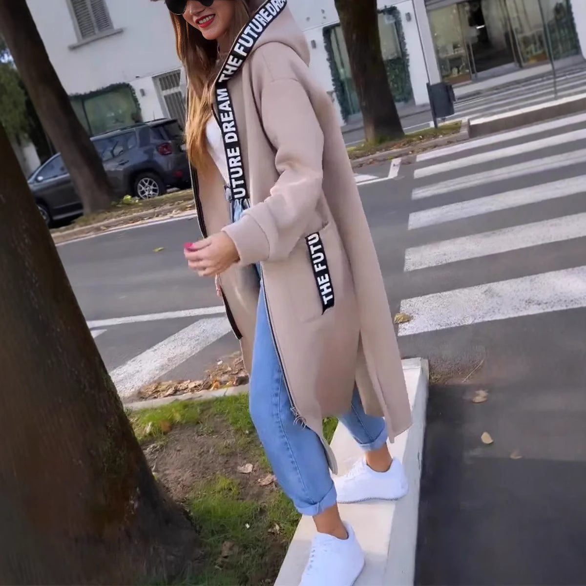 LOUISA | Manteau Long Décontracté Femme à Ouverture Devant